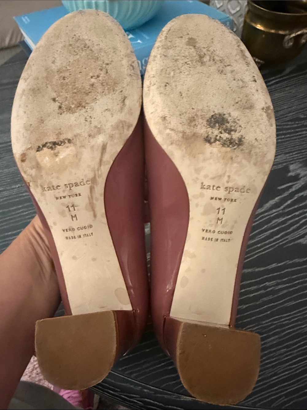 Kate Spade New York Vero Cucio Dusty Pink Rounded Toe 3” Block Heels Pumps Sz 11 - Picture 10 of 13